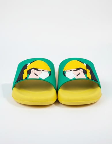 Chinelas ojotas mujer tapaboca