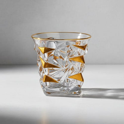 Vaso de cristal linea dorada