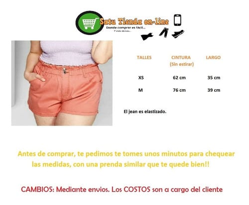 Short Jean Casual tiro alto ideal  Verano