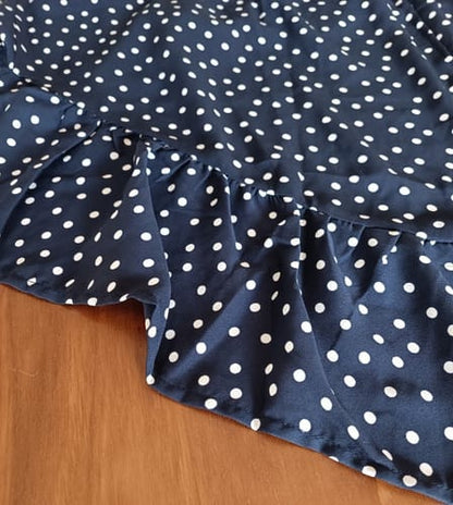 Pollera larga TG ava azul puntitos blancos