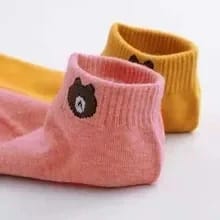 Set de 10 Pares de Soquetes de Mujer con Diseño de Osito. Medias Transpirables y Cómodas para Estilo Casual.