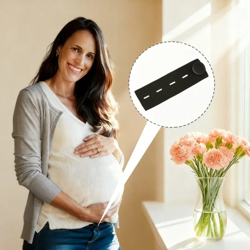 Extensor de Cintura SM Elástico Ajustable Maternidad Negro