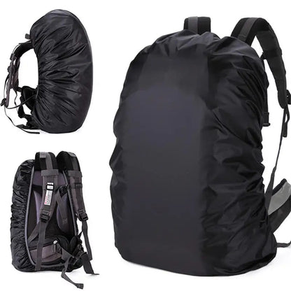 Cubre Mochila Impermeable de Nylon Negro 35L para Mochilas de Ciclismo, Senderismo y Escalada.