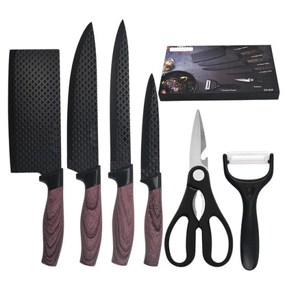 Set de Cuchillos Profesional 6 Piezas Hoja Martillada