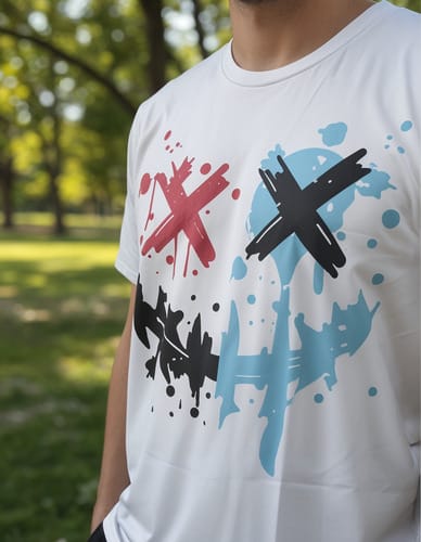 Remera de hombre de verano casual, de corte holgado, con estampado de cara feliz