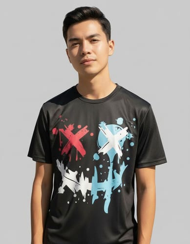 Remera de hombre de verano casual, de corte holgado, con estampado de cara feliz