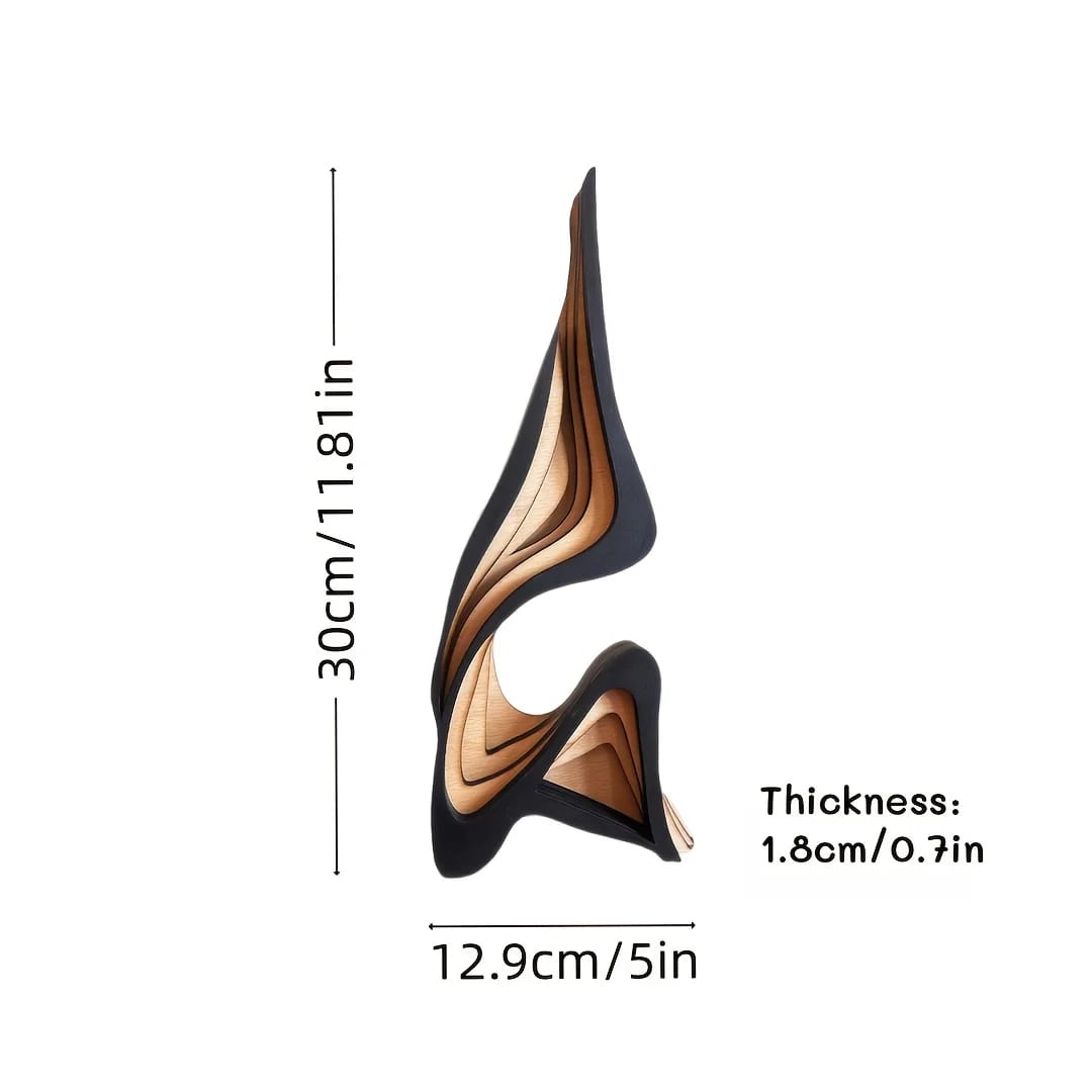 Deco Escultura Abstracta Madera Minimalista Hoga