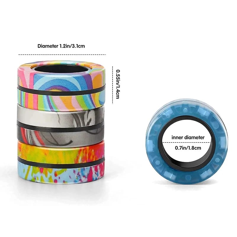Set 3 Anillos Magnéticos Fidget | Spinner Antiestrés
