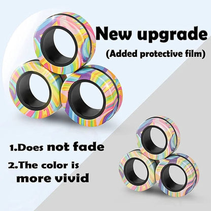 Set 3 Anillos Magnéticos Fidget | Spinner Antiestrés