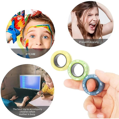 Set 3 Anillos Magnéticos Fidget | Spinner Antiestrés