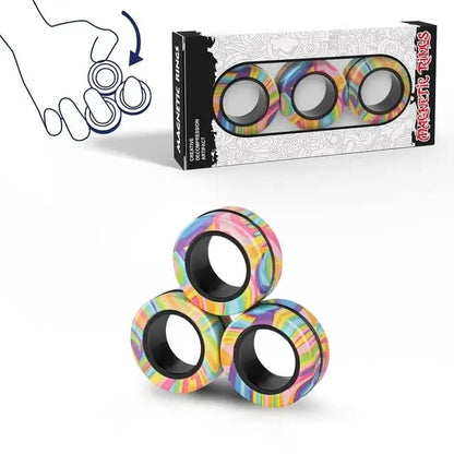 Set 3 Anillos Magnéticos Fidget | Spinner Antiestrés