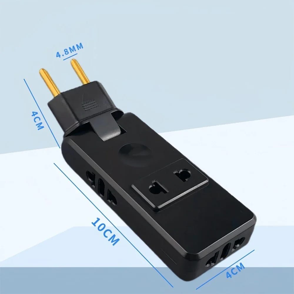 Adaptador Enchufe EU 4 en 1 | Toma Giratoria 180° de Viaje