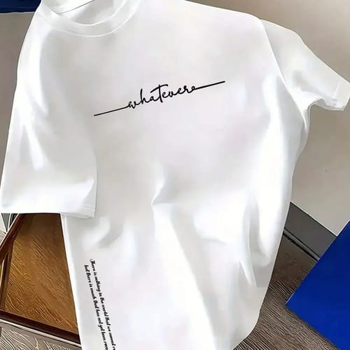 Remera de Hombre Moda Casual Holgada Letras Simple