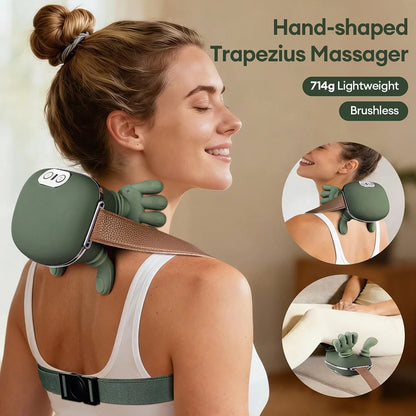 Masajeador biónico 4D de cuello y hombros, inalámbrico para cervicales y trapecios. Con tecnología de amasado y motor sin escobillas.