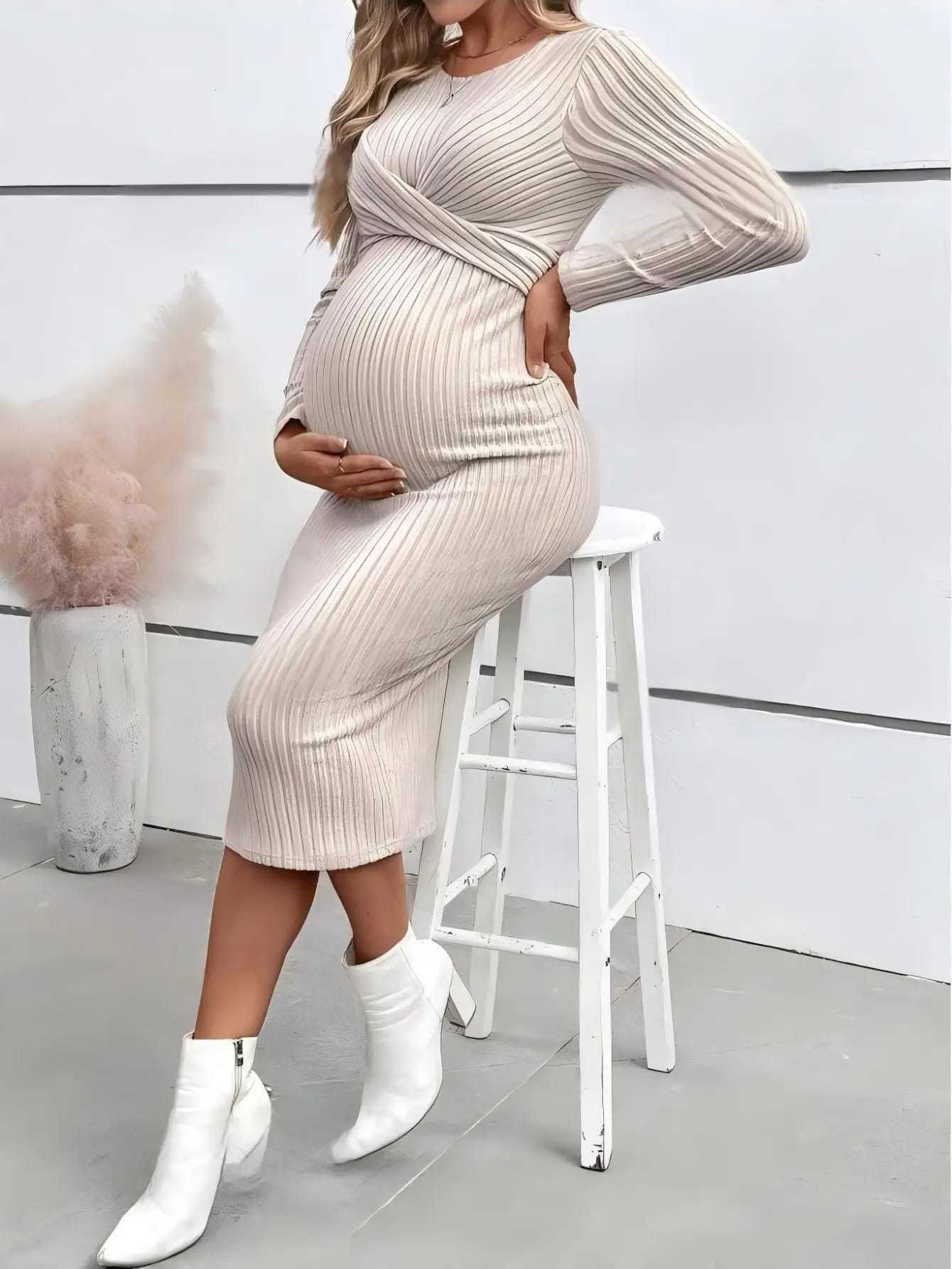 Vestido de manga larga maternal