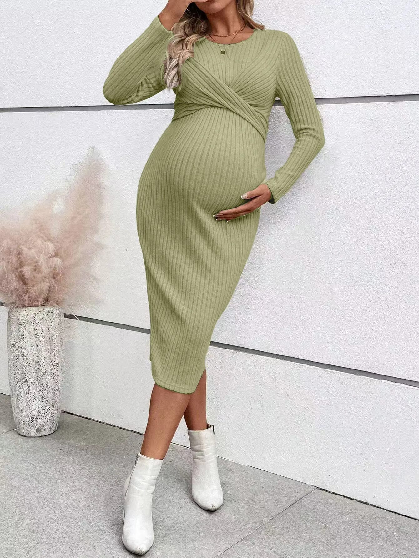 Vestido de manga larga maternal