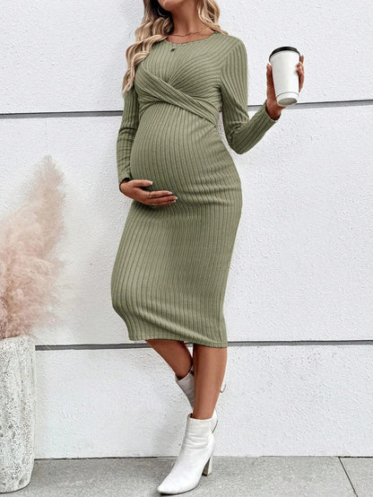 Vestido de manga larga maternal