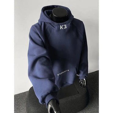 Buzo con Capucha de Hombre a la Moda Otoño 2025, Bordado, Cuello Alto, Manga Larga, Versátil Casual.