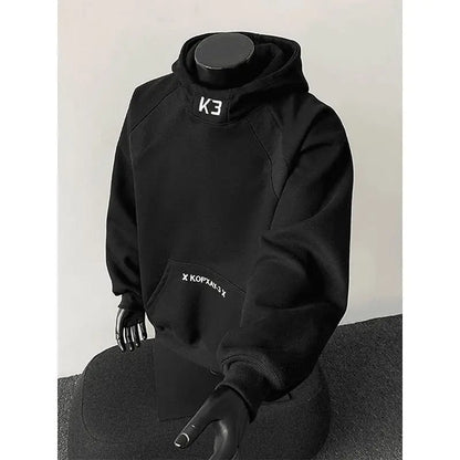 Buzo con Capucha de Hombre a la Moda Otoño 2025, Bordado, Cuello Alto, Manga Larga, Versátil Casual.