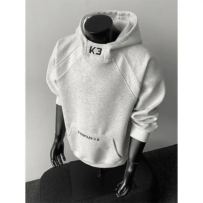 Buzo con Capucha de Hombre a la Moda Otoño 2025, Bordado, Cuello Alto, Manga Larga, Versátil Casual.
