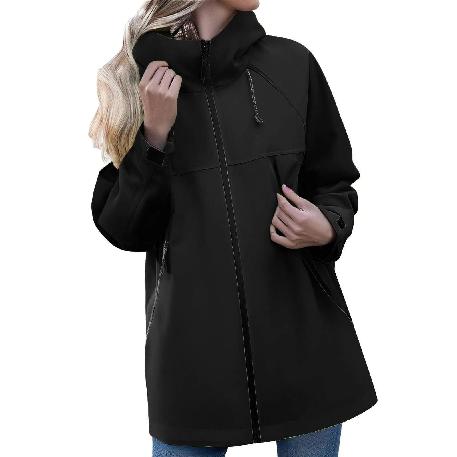 Campera Rompevientos Impermeable Mujer Clásica Con Capucha. Estilo Casual Piloto para Exterior, Senderismo y Lluvia. Ideal Media Estación.