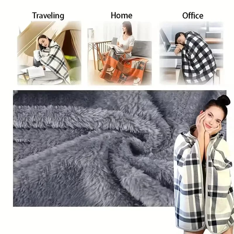Manta Chal de Franela Wearable para Oficina y Uso Casual. Ideal para Abrigo y Comodidad con Estilo.