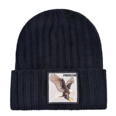 Gorros Tejidos Beanie Hombre Mujer Estilo Hip Hop Streetwear Kpop Con Parche Águila Bordado Doble Capa