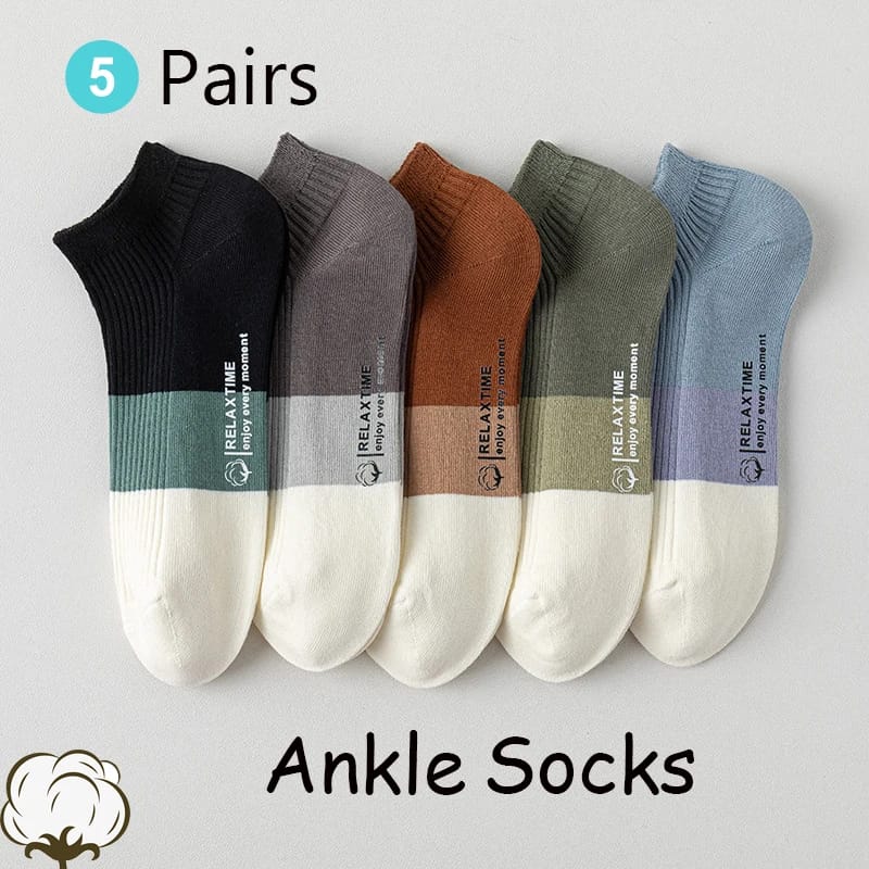 Pack 5 Pares Medias Invisibles Tobilleras Algodon Unisex