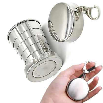 75/150/250ML Stainless Steel Folding Cup, Camping Cookware, Telescopic Cup, Tableware Folding Cup, Travel Compression Cup