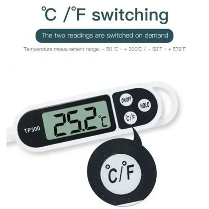 5pcs Digital Food Thermometer, Instant Read Meat Cooking Thermometer with Long Probe, Auto Off LCD Screen for Kitchen