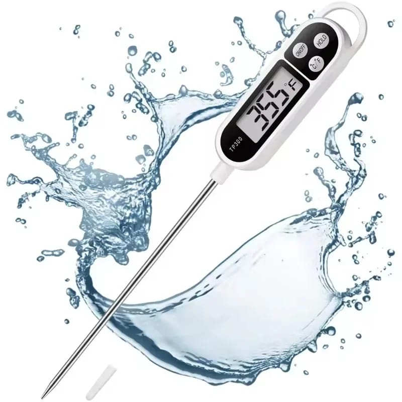 5pcs Digital Food Thermometer, Instant Read Meat Cooking Thermometer with Long Probe, Auto Off LCD Screen for Kitchen
