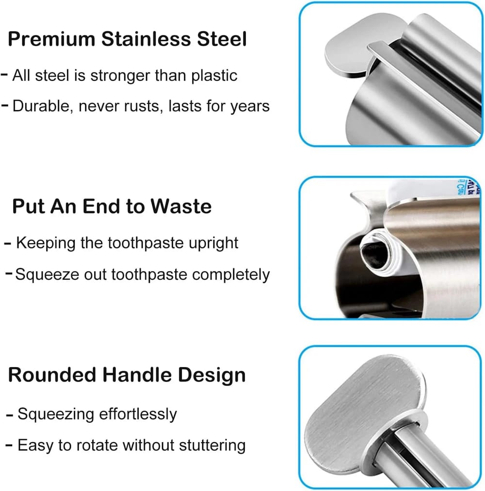 Stainless Steel Wringer Roller Rotate Dispenser for Ointments Cosmetics Bathroom Accessories Toothpaste Squeezer Tube Roller