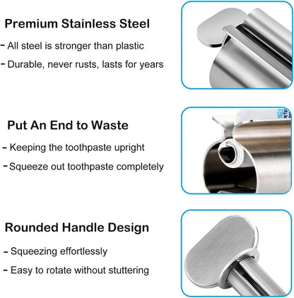 Stainless Steel Wringer Roller Rotate Dispenser for Ointments Cosmetics Bathroom Accessories Toothpaste Squeezer Tube Roller