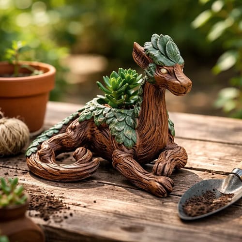 Maceta Diseño Árbol Dragón Creativa  para Suculentas