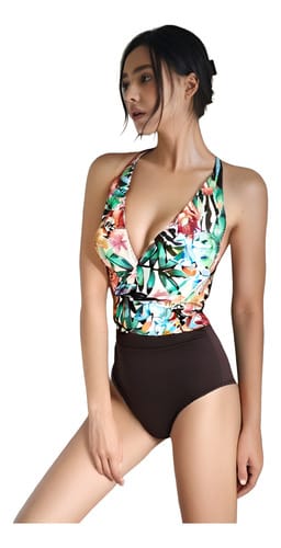 Bikini dama entero floreado parte de bombacha 