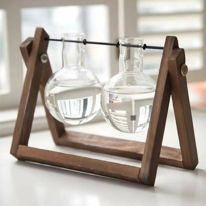 Jarrón de Vidrio Maceta Terrario para Plantas Hidropónicas de Escritorio/Mesa