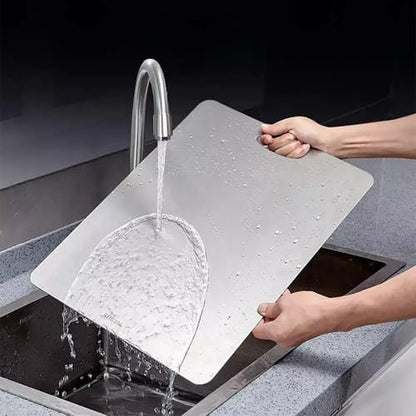 Kit Tabla Cocina + Palo Amasar Acero Inoxidable Antiadherent