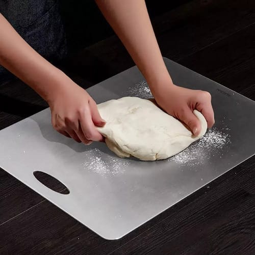 Kit Tabla Cocina + Palo Amasar Acero Inoxidable Antiadherent