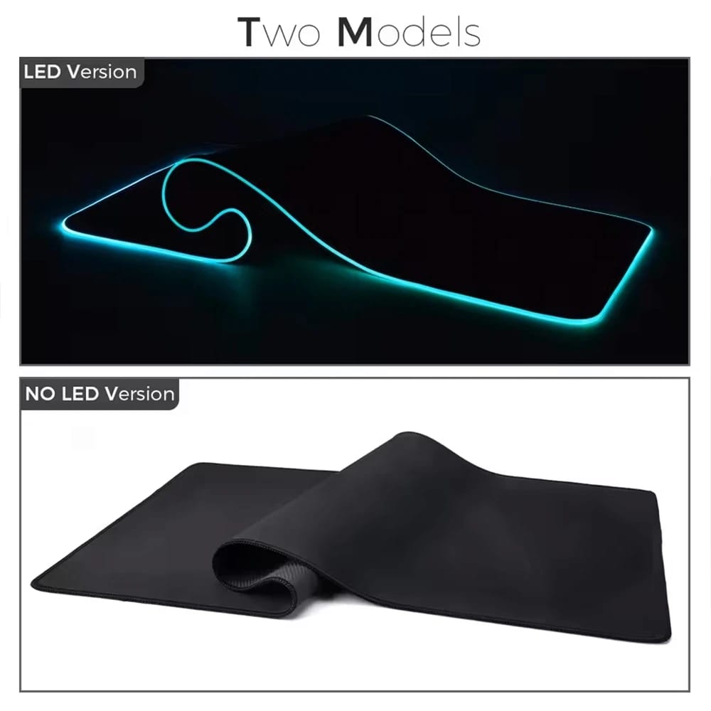Mouse Pad Gaming RGB LED XXL Retroiluminado para escritorio. Diseño Anime VHS
