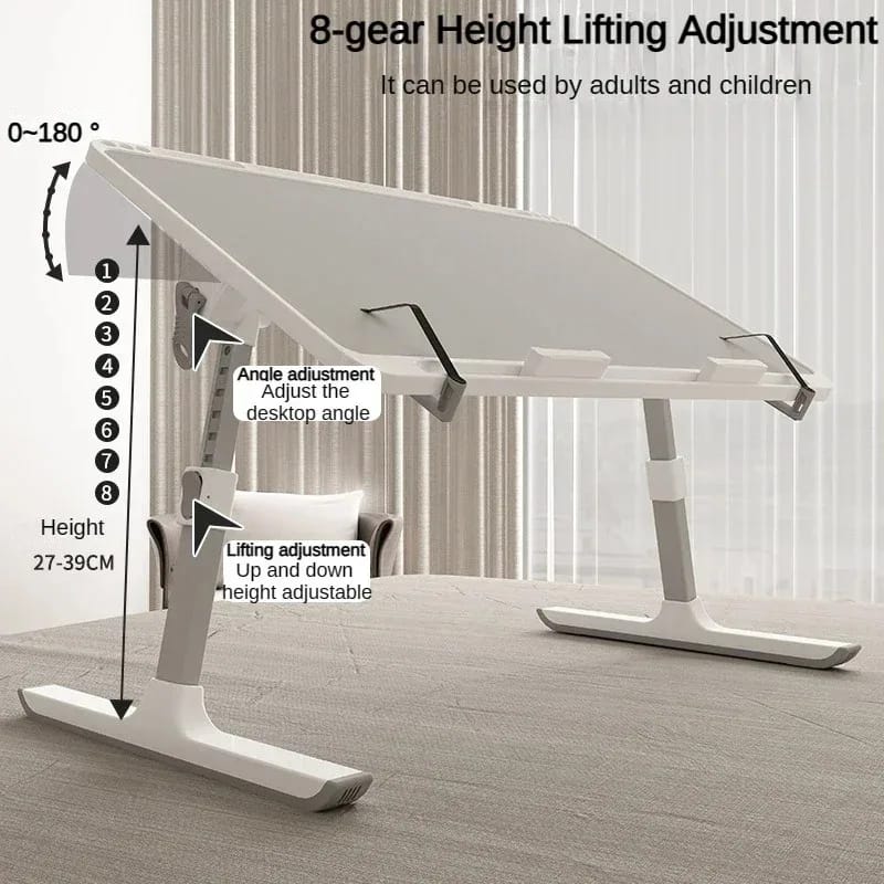 Mesa Plegable Elevable para Laptop con Radiador y Soporte. Escritorio Ajustable