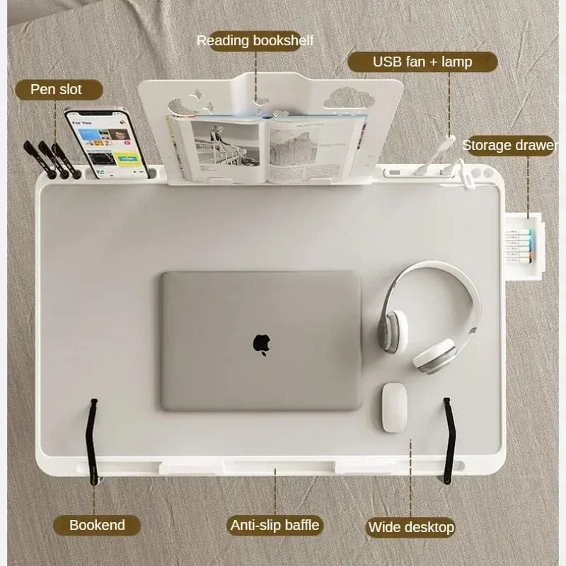 Mesa Plegable Elevable para Laptop con Radiador y Soporte. Escritorio Ajustable