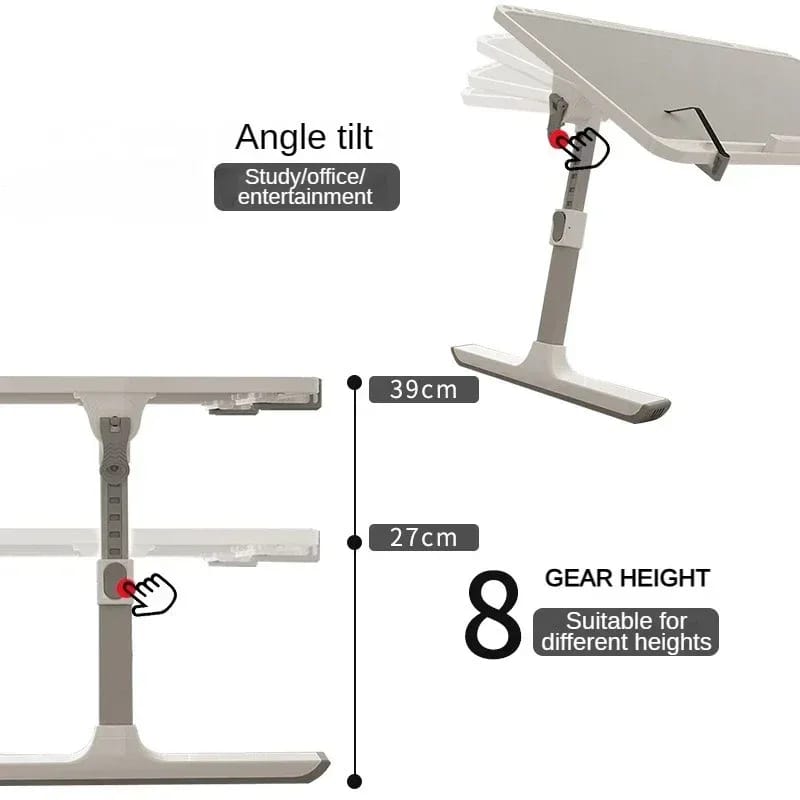 Mesa Plegable Elevable para Laptop con Radiador y Soporte. Escritorio Ajustable