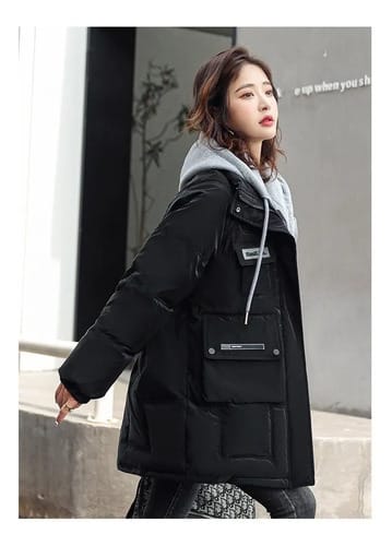 Parka dama capucha gris Lovis