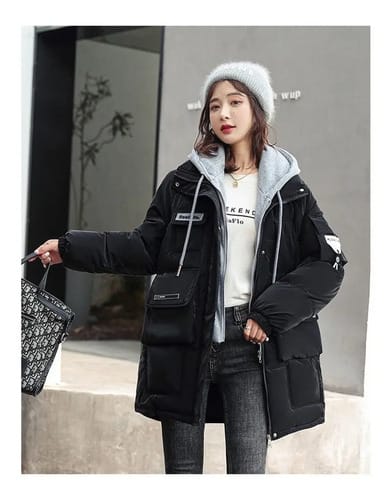 Parka dama capucha gris Lovis