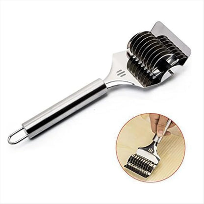 High Grade Stainless Steel Noodle Lattice Roller Dough Cutter for Kitchen Cooking Tools