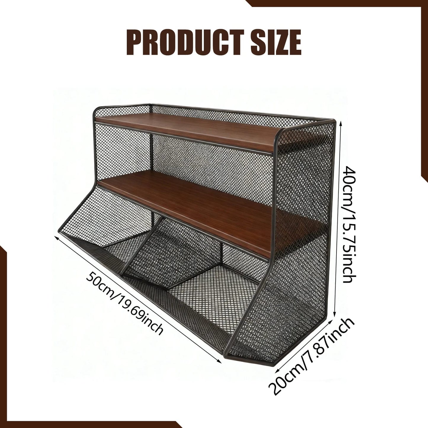 Organizador Cocina Escritorio  Niveles Estante Madera Metal