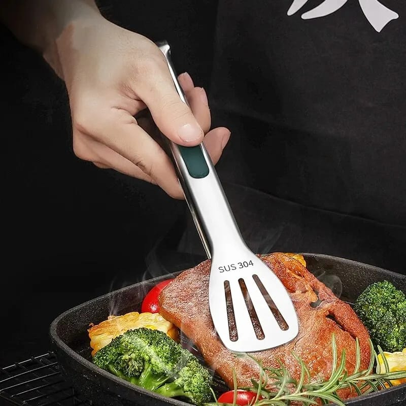 Pinza De Cocina Acero Inoxidable Multiuso Para Carne Y Ensalada