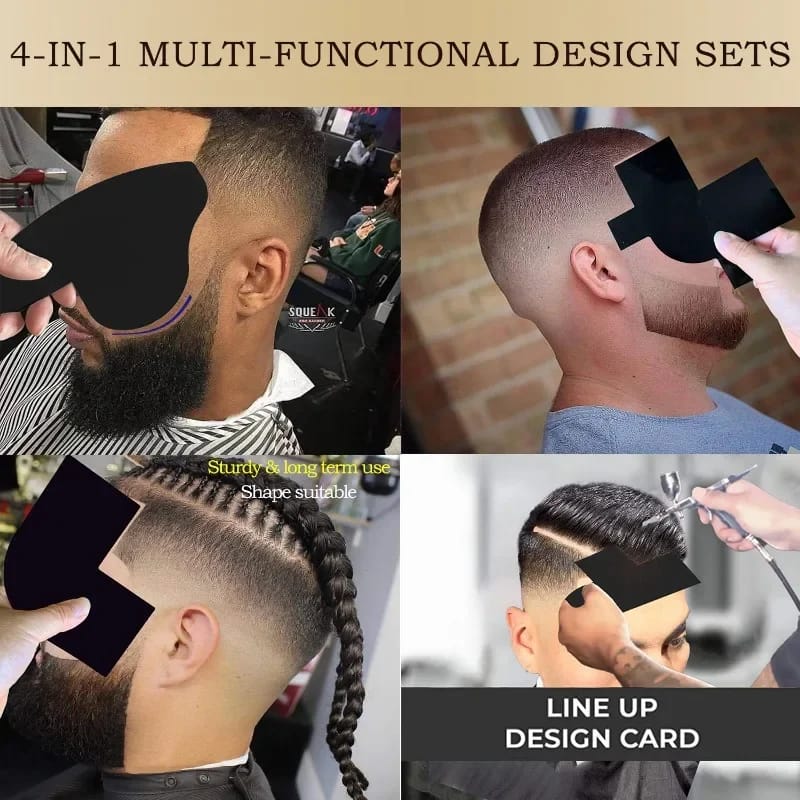 1/4Pcs Set Hairline Enhancement Card Beard Shaping Tool Kit Lineup Guide Perfect Styling Edging Shape Up Tool Hairline Barber