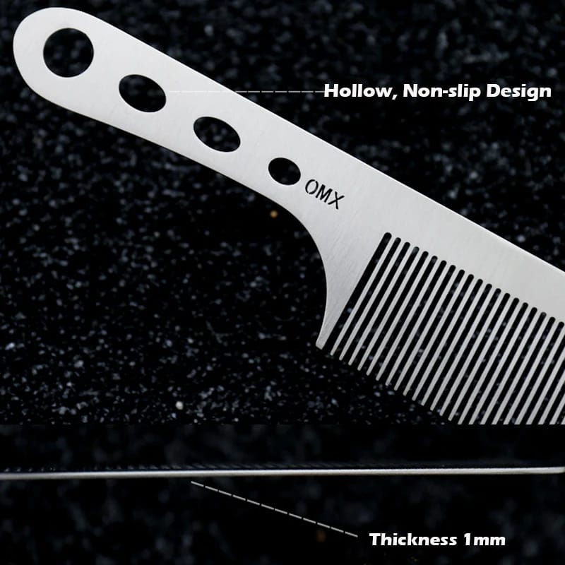 Brainbow 1PC Titanium Steel Comb Professional Salon Hair Hairdressing Anti-static Barbers Comb Ultra Thin Hair Brush for Men
