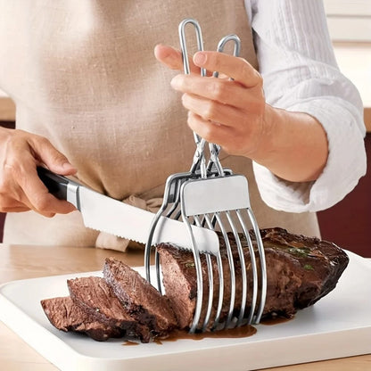 Stainless Steel Multi-Function Slicer BBQ Clip Portable Meat Ham Bread Cutter Heavy Duty Kitchen Tool for Home Outdoor Camping